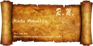 Rada Mabella névjegykártya